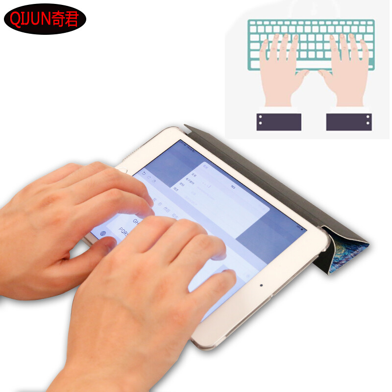 Калъф QIJUN за Apple ipad6(2018) iPad 9,7 инча 2018 A1893 A1954 9,7" Калъф за таблет PU кожен Smart Sleep Tri-fold Bracket Cover