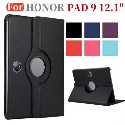 Husa rotativa 360 pentru Huawei Honor Pad 9 12.1 inch 2024 Husa cu suport Husa din piele PU pentru Honor Pad 9 HEY2-W09 HEY2-W19 funda