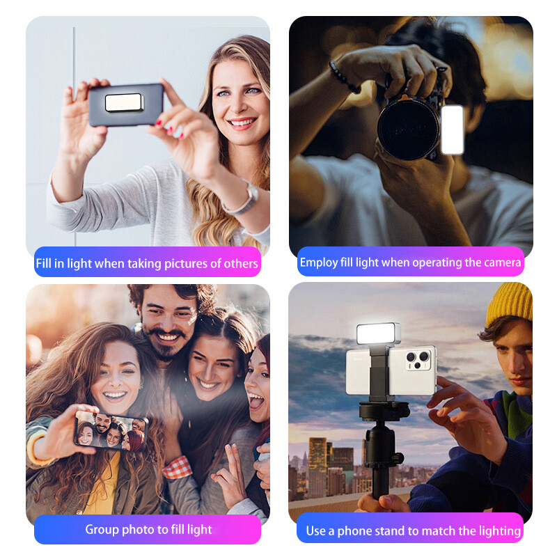 Magnetinė nešiojama mini asmenukės užpildymo lemputė, reguliuojamas apšvietimas, įkraunamas nešiojamas LED vaizdo apšvietimas, skirtas Tiktok fotoaparato mobiliajam iPad
