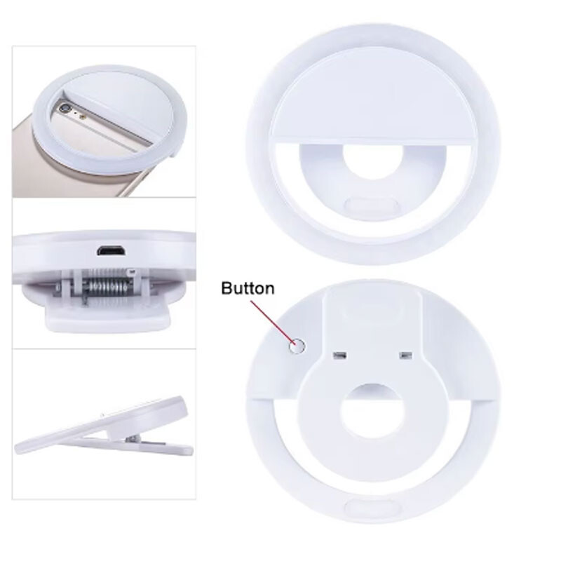 LED šviesos žiedas su USB telefono įkrovikliu Vlogging Photography Video LED kameros asmenukių šviesa, skirta tiesioginės transliacijos vaizdo fotografavimui