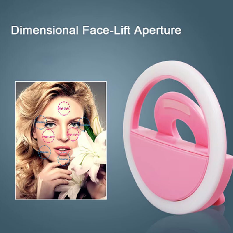 LED šviesos žiedas su USB telefono įkrovikliu Vlogging Photography Video LED kameros asmenukių šviesa, skirta tiesioginės transliacijos vaizdo fotografavimui