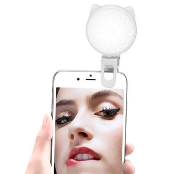 Επαναφορτιζόμενο Selfie Light για Cat Ear 3 Λειτουργίες Selfie Ring Light Φωτισμός τηλεφώνου πλήρωσης μπαταρίας Selfie για tablet