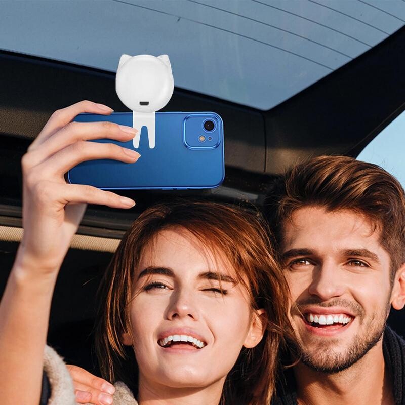 Pakartotinai įkraunama asmenukės šviesa katės ausis 3 režimų asmenukės žiedo lemputė telefono užpildymo lemputė su baterijomis maitinama asmenukės žiedo lemputė planšetiniam kompiuteriui