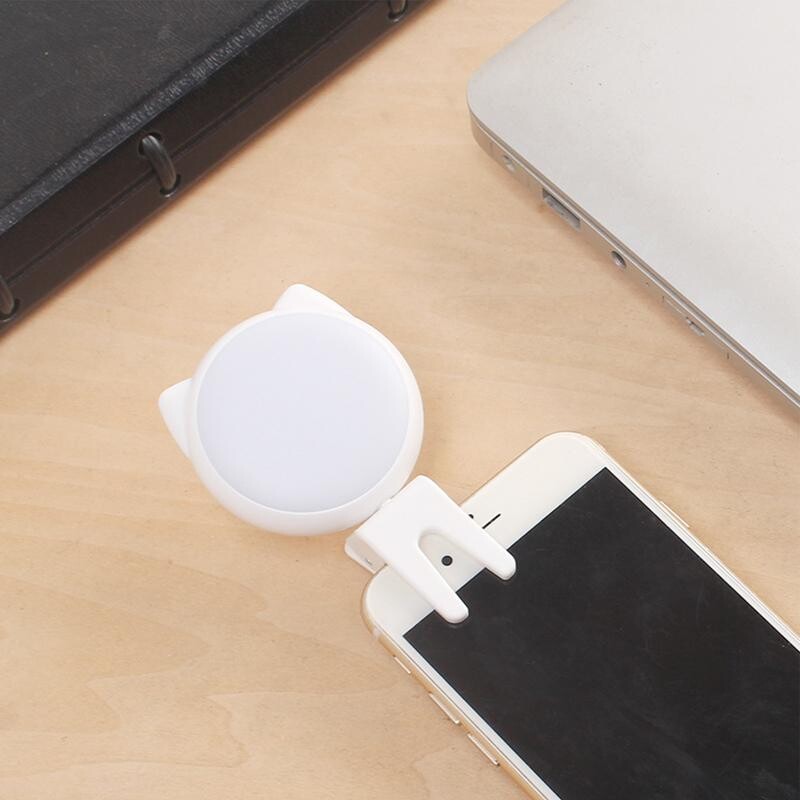 Pakartotinai įkraunama asmenukės šviesa katės ausis 3 režimų asmenukės žiedo lemputė telefono užpildymo lemputė su baterijomis maitinama asmenukės žiedo lemputė planšetiniam kompiuteriui