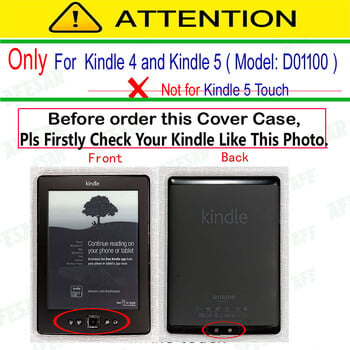 Pu Leather Flip Book Cover for Kindle 4 Kindle 5 D01100 Ebook High Quality Shell K4 K5 Folio Case