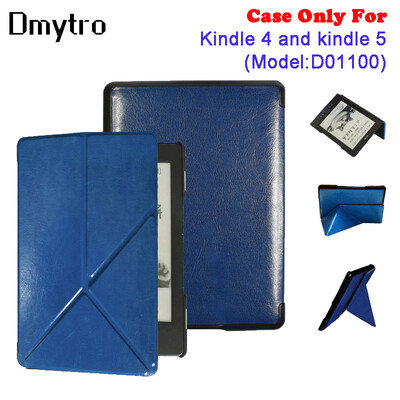 Pu Leather Flip Book Cover for Kindle 4 Kindle 5 D01100 Ebook High Quality Shell K4 K5 Folio Case