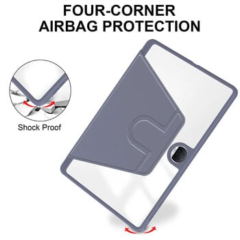 Θήκη περιστροφής 360 για Honor Pad 9 HEY2-W09 HEY2-W19 Clear Acrylic Smart Stand Cover for Honor Pad 9 2024 12,1 ιντσών με υποδοχή στυλό