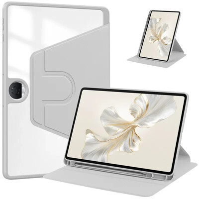 Калъф с ротация на 360 градуса за Honor Pad 9 HEY2-W09 HEY2-W19 Прозрачен акрилен капак за интелигентна стойка за Honor Pad 9 2024 12,1 инча със слот за писалка