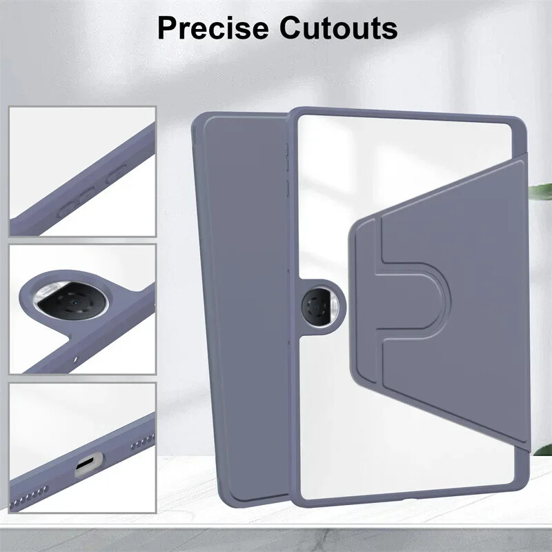 Калъф с ротация на 360 градуса за Honor Pad 9 HEY2-W09 HEY2-W19 Прозрачен акрилен капак за интелигентна стойка за Honor Pad 9 2024 12,1 инча със слот за писалка
