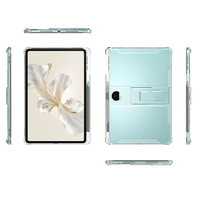 Prozirna mekana TPU futrola sa postoljem za Huawei Honor Pad 9 12.1 inča 2024 Zračni jastuci Držač tableta Shell za Honor Pad 9 HEY2-W09 HEY2-W19