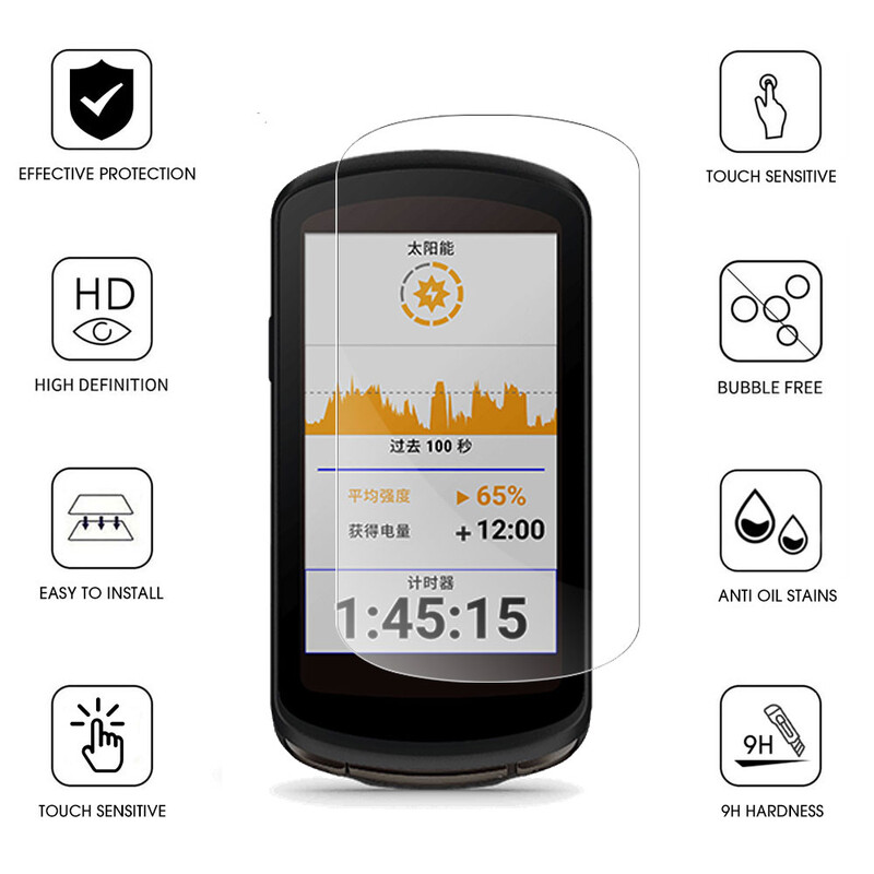 2 в 1 за Garmin Edge Explore 2 Протектор Калъф + Стъклен филм Защитен капак Велосипед Силиконов калъф за Garmin Explore2