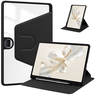 Rotirajuća torbica za HUAWEI Honor Pad 9 2024 prozirni akrilni pametni poklopac s postoljem s utorom za olovku za Honor Pad 9 HEY2-W09 HEY2-W19 12.1"