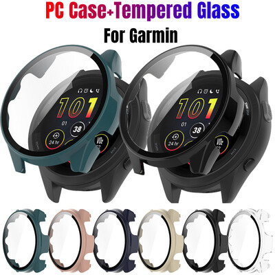 Carcasa PC+Sticlă securizată pentru Garmin Forerunner 265 265S 965 955 255 255S Forerunner 255 255S 955 965 Protector ecran Capac ceas