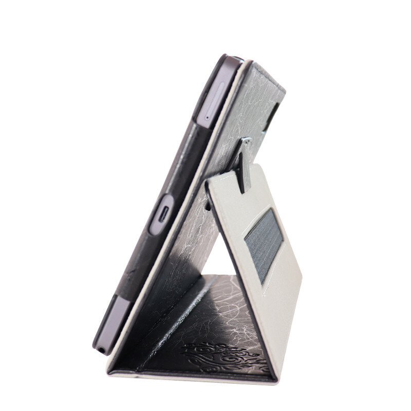 za DOOGEE T10 Futrole za tablete, sklopivi stalak, svilena cvjetna tkanina, zrnata PU koža, zaštitni omot, školjka otporna na udarce