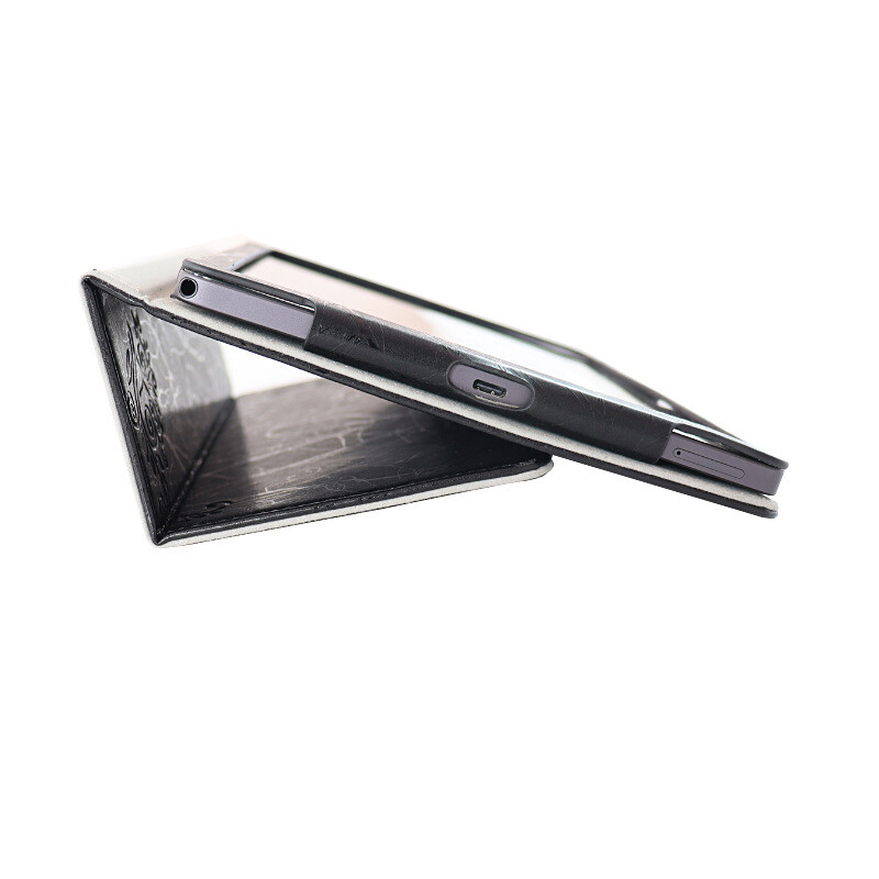 za DOOGEE T10 Futrole za tablete, sklopivi stalak, svilena cvjetna tkanina, zrnata PU koža, zaštitni omot, školjka otporna na udarce