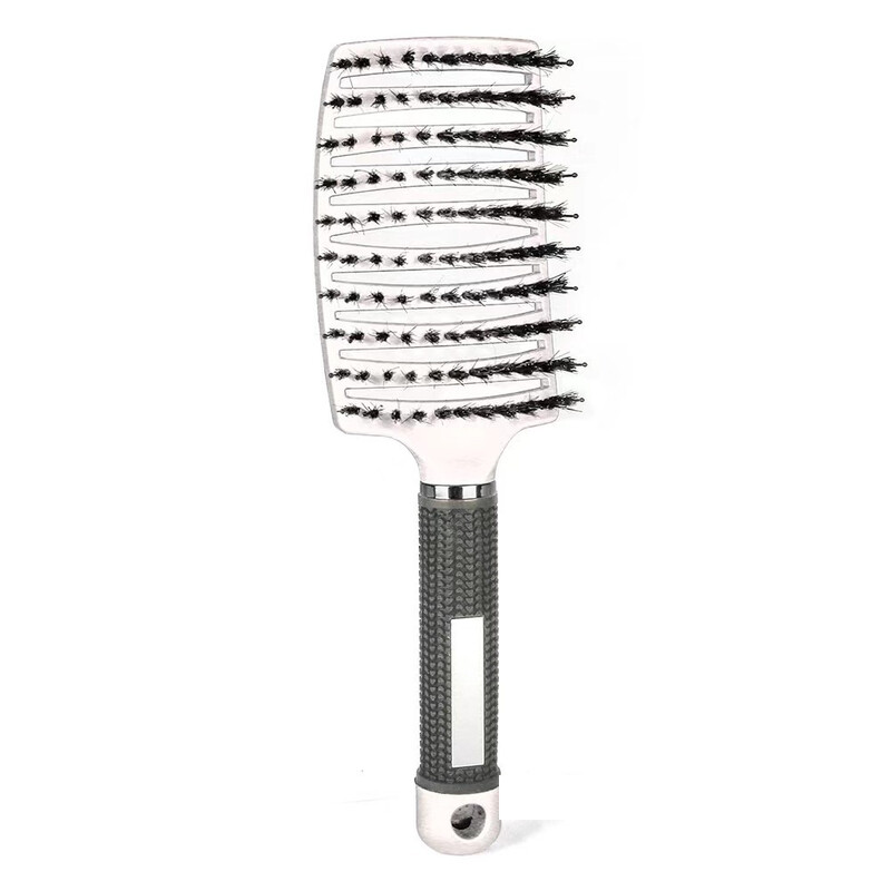 Karštai parduodamos tarpvalstybinės šerno šerių didelės lenktos šukos purių garbanotų plaukų formavimo šukos antistatinės plaukų šukos, skirtos naudoti namuose plaukų masažo šukos