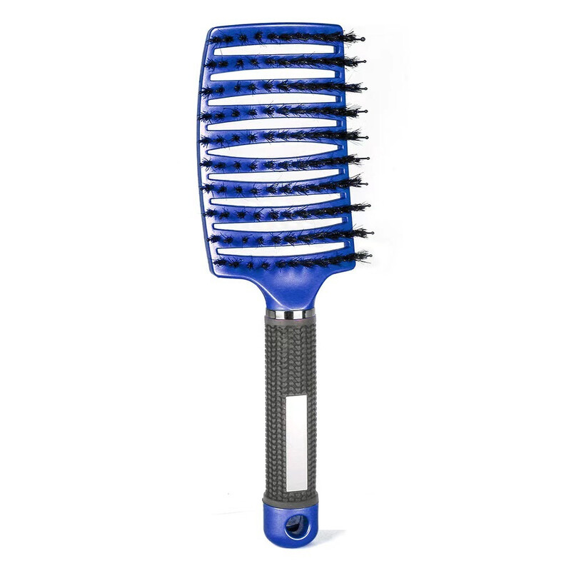 Karštai parduodamos tarpvalstybinės šerno šerių didelės lenktos šukos purių garbanotų plaukų formavimo šukos antistatinės plaukų šukos, skirtos naudoti namuose plaukų masažo šukos