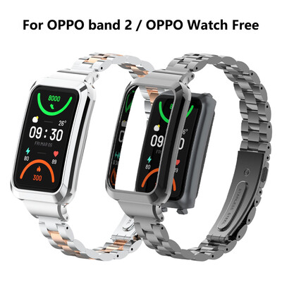 Curea metalică de lux pentru Oppo Band 2 Brățară Curea solidă de ceas din oțel inoxidabil pentru OPPO Band2/Oppo Watch Accesorii gratuite pentru curea