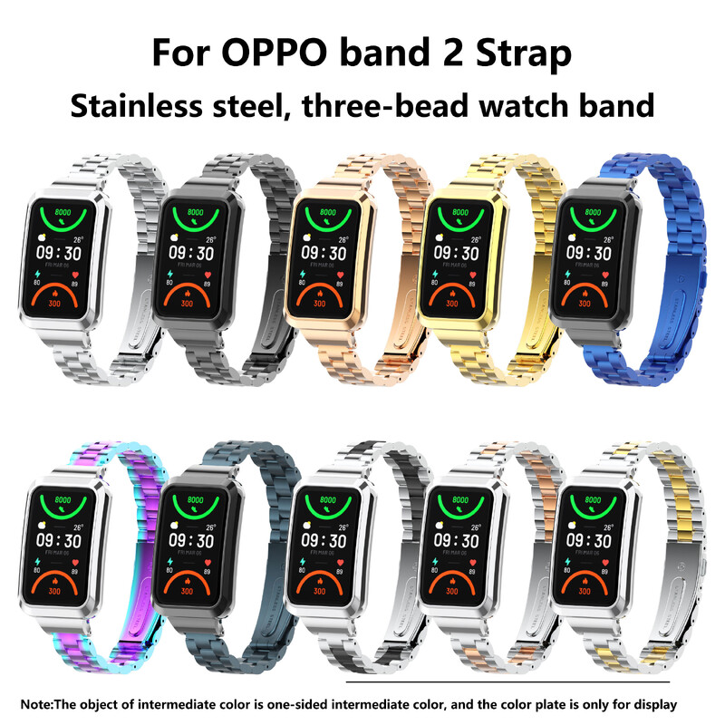 Luksuzni metalni remen za Oppo Band 2 narukvicu Čvrsti remen od nehrđajućeg čelika za sat za OPPO Band2/Oppo Watch Besplatni dodaci za remen