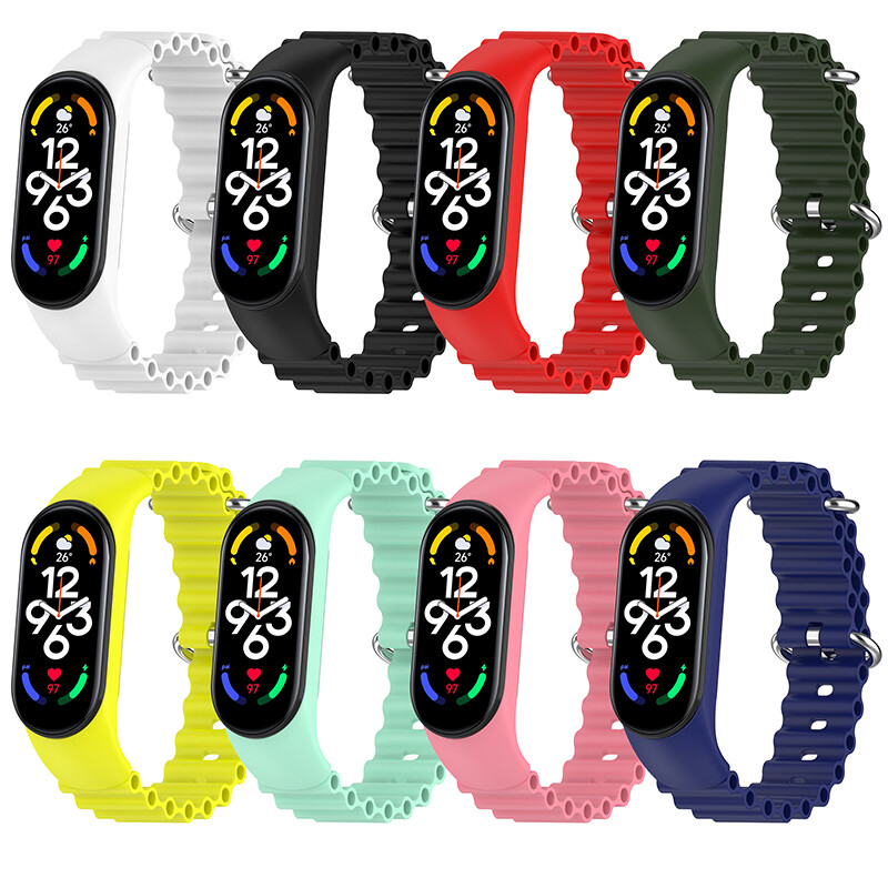 Remen za Xiaomi Mi Band 7 6 5 4 3 Pametna narukvica Sport Wrist Replacement Mekani silikonski ocean remen za Mi band 5 7 8 narukvica
