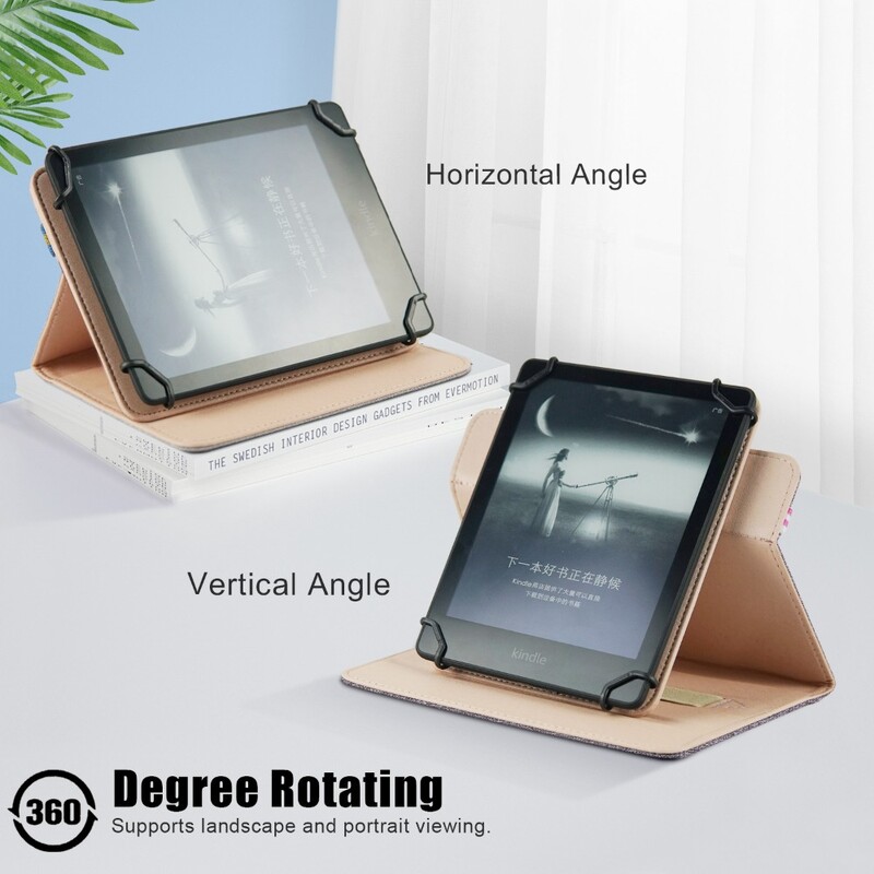 Калъф с въртяща се на 360 градуса корица за 6" електронна книга DEXP H1 Horizon Protective Funda с каишка за ръка