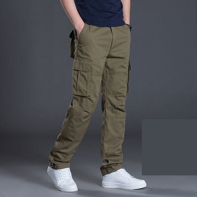 Overseas veleprodaja kombinezona, muških hlača, casual radna odjeća, radna zaštita, otporna na habanje, ravne, široke, proljetne i jesenske ležerne hlače, mnogo džepova