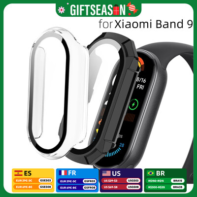 Θήκη+Γυαλί για υπολογιστή Xiaomi Mi Band 9 All-around Προφυλακτήρας Αντιχαρακτηριστικό κάλυμμα + Προστατευτικό οθόνης για αξεσουάρ Mi Band 9