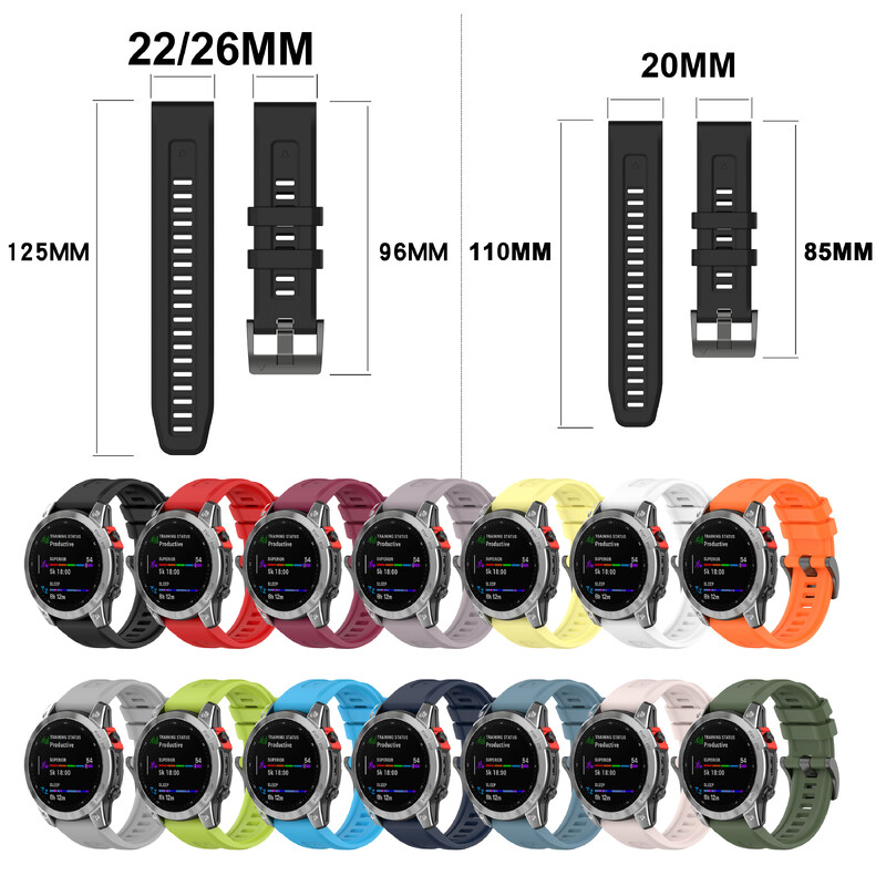 QuickFit 26 22 20 mm silikonski remen za Garmin Fenix E 8 7X 7 Pro 6 6X 6S 5X 5 5S Plus 965 955 /Epix Gen 2/Enduro 2 3 remen za sat