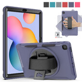 Sigurno za djecu otporno na udarce PC + TPU remen za ruku, stalak, maska za tablet za Samsung Galaxy Tab S6 Lite 10.4 2020 2022 2024 SM-P615 torbica