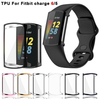 Husă de protecție pentru ecran pentru Fitbit Charge 6 5, ultra subțire, moale, TPU, husă de protecție pentru ceas pentru Fitbit Charge5, accesorii Charge6