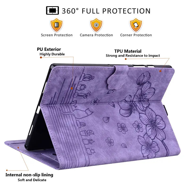 Релефен Funda за Lenovo Tab P11 Plus 5G Case Flip Stand Cover TB-J616F TB-J616X TB-J607Z TB-J606F TB-J606L Soft TPU Shell