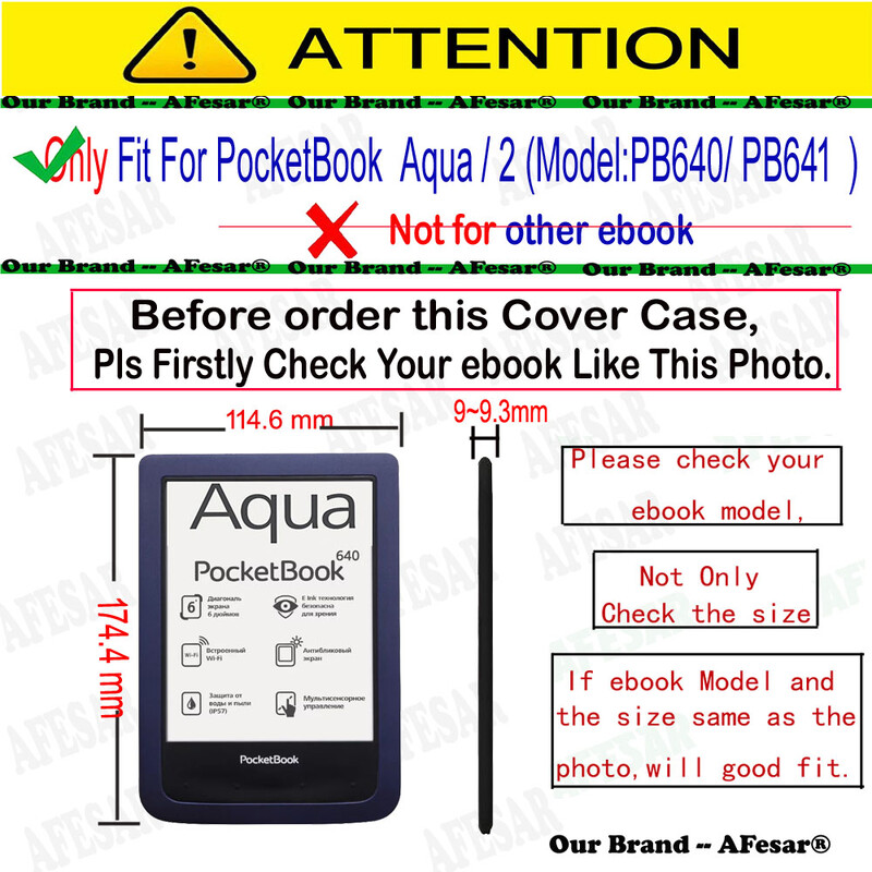 Za PocketBook Aqua 2 PB641 Ebook Reader Cover Case Lagana zaštitna školjka Skin Fit Aqua2 PB640 džepne kožne torbice