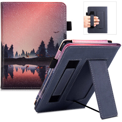 Калъф за Kindle Paperwhite (6-то поколение/7-мо поколение/10-то поколение/пасва на всички поколения Paperwhite) - защитно покритие за стойка с каишка за ръка