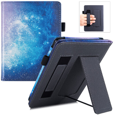 Калъф за Kindle Paperwhite (6-то поколение/7-мо поколение/10-то поколение/пасва на всички поколения Paperwhite) - защитно покритие за стойка с каишка за ръка