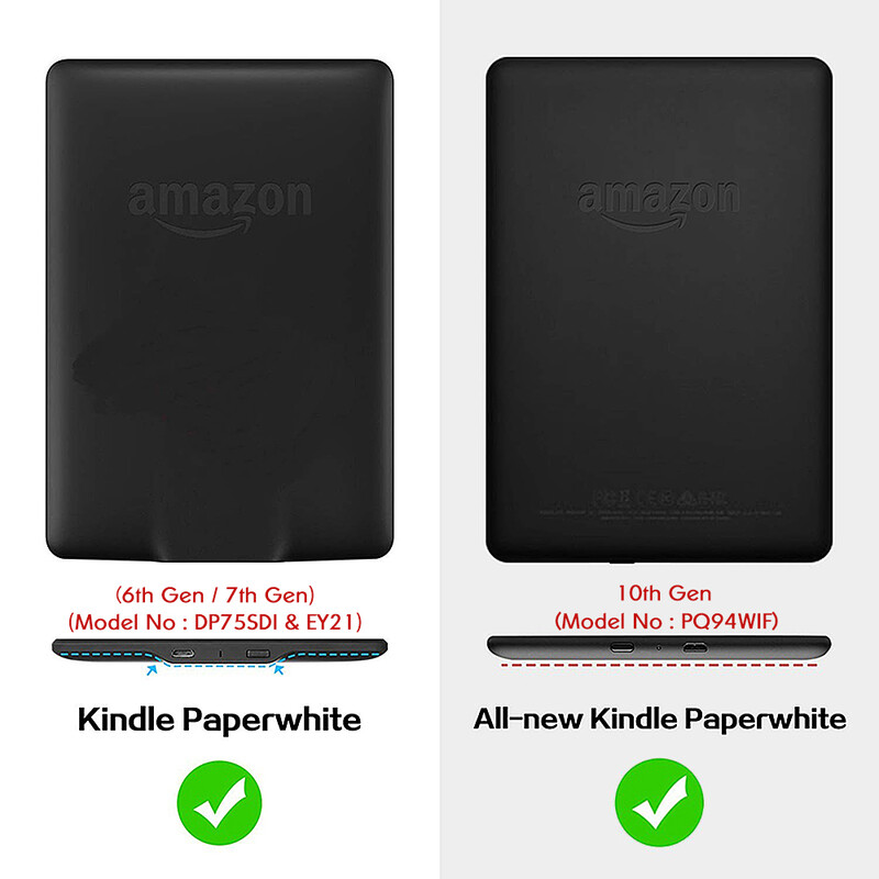 Калъф за Kindle Paperwhite (6-то поколение/7-мо поколение/10-то поколение/пасва на всички поколения Paperwhite) - защитно покритие за стойка с каишка за ръка