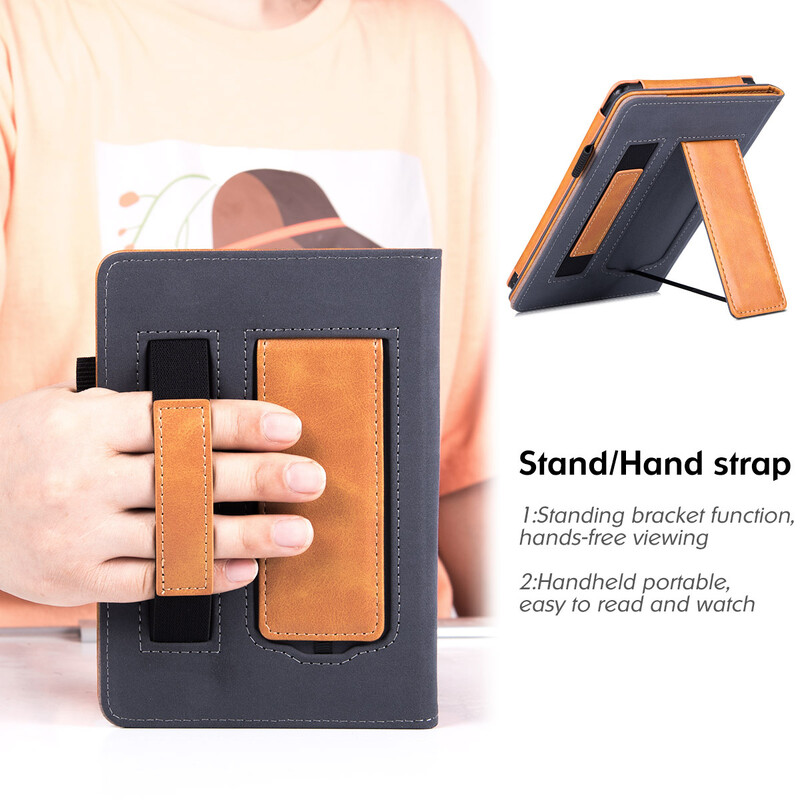 Калъф за Kindle Paperwhite (6-то поколение/7-мо поколение/10-то поколение/пасва на всички поколения Paperwhite) - защитно покритие за стойка с каишка за ръка