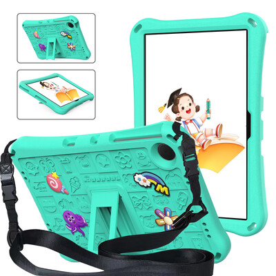 Samsung Galaxy Tab A7 Lite 8.7 2021 SM-T220 T225 Kids Bracket Case Tab A9 2023 SM-X110 X115 X117 ar plecu siksnas pārsegu