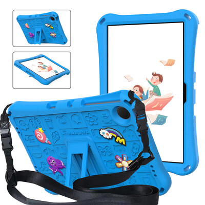 Samsung Galaxy Tab A7 Lite 8.7 2021 SM-T220 T225 Kids Bracket Case Tab A9 2023 SM-X110 X115 X117 ar plecu siksnas pārsegu