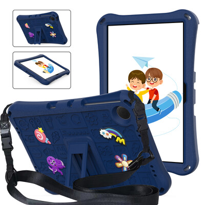 Samsung Galaxy Tab A7 Lite 8.7 2021 SM-T220 T225 Kids Bracket Case Tab A9 2023 SM-X110 X115 X117 ar plecu siksnas pārsegu