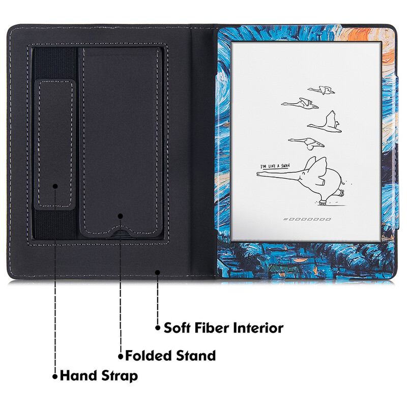 Torbica za novi 6 inčni Meebook M6 eReader - vrhunska PU kožna zaštitna navlaka s remenom za ruku