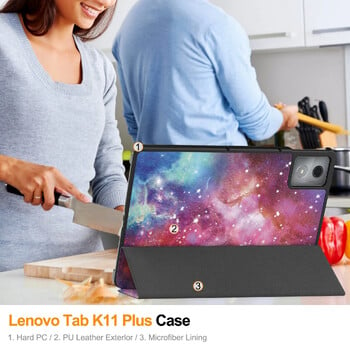 Για θήκη Lenovo Tab K11 Plus 11,45 ιντσών 2024 TB230XC TB352FU PU Πτυσσόμενη θήκη για tablet Lenovo Tab M11 Plus