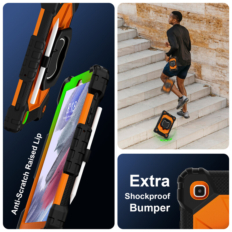 Samsung Tab torbica za A9 A9 Plus A8 A7 Lite, zaštitna maska za tablet otporna na udarce sa 360° rotirajućim postoljem i remenom za nošenje na ramenu za djecu