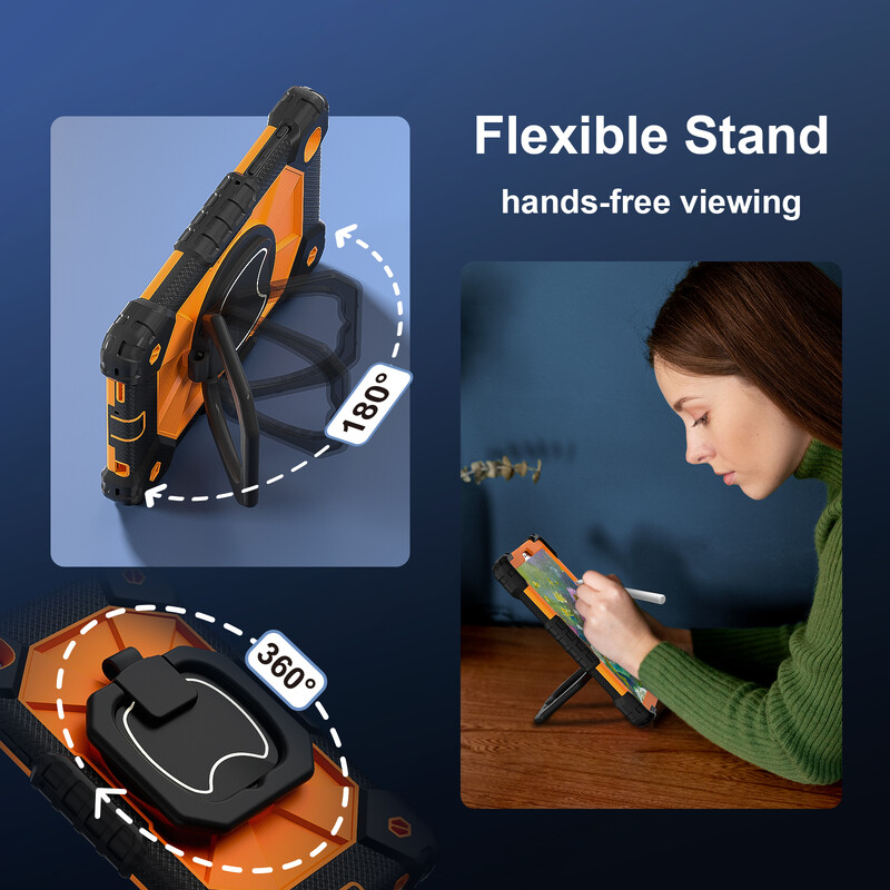 Samsung Tab torbica za A9 A9 Plus A8 A7 Lite, zaštitna maska za tablet otporna na udarce sa 360° rotirajućim postoljem i remenom za nošenje na ramenu za djecu
