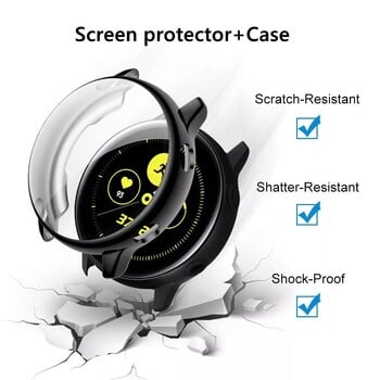 Προστατευτική θήκη Full Cover για Samsung Galaxy Watch Active 2 44mm 40mm οθόνη Smart Watch TPU Protector Μαλακός προφυλακτήρας σιλικόνης