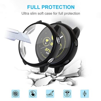 Προστατευτική θήκη Full Cover για Samsung Galaxy Watch Active 2 44mm 40mm οθόνη Smart Watch TPU Protector Μαλακός προφυλακτήρας σιλικόνης