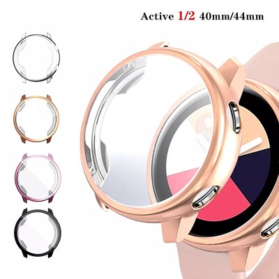 Προστατευτική θήκη Full Cover για Samsung Galaxy Watch Active 2 44mm 40mm οθόνη Smart Watch TPU Protector Μαλακός προφυλακτήρας σιλικόνης