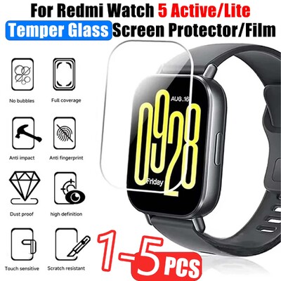 Protector de ecran anti zgârieturi pentru Redmi Watch 5 Film de protecție din sticlă temperată activă pentru Xiaomi Redmi Watch 5 Active Lite