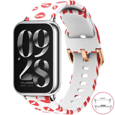 Печатна каишка за часовник Redmi 4 каишка Xiaomi Mi Band 8 Pro MiBand 8 Резервна силиконова каишка за смарт часовник Bracele correa