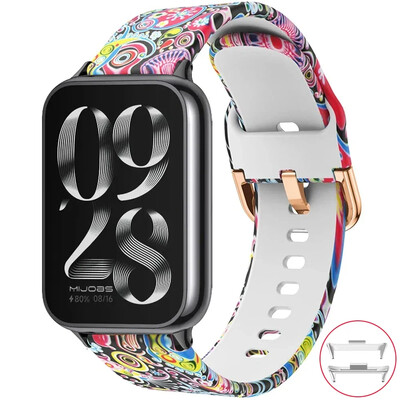 Печатна каишка за часовник Redmi 4 каишка Xiaomi Mi Band 8 Pro MiBand 8 Резервна силиконова каишка за смарт часовник Bracele correa