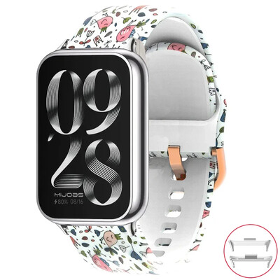 Печатна каишка за часовник Redmi 4 каишка Xiaomi Mi Band 8 Pro MiBand 8 Резервна силиконова каишка за смарт часовник Bracele correa